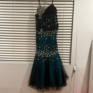 2000’s MNM Couture Turquoise dress with corset